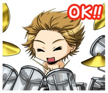 YOSHIKIのLINEスタンプのサンプル。