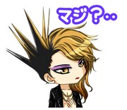 YOSHIKIのLINEスタンプのサンプル。