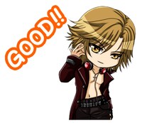 YOSHIKIのLINEスタンプのサンプル。