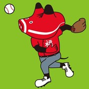 野球大会の公式マスコット、ベコヒコ。