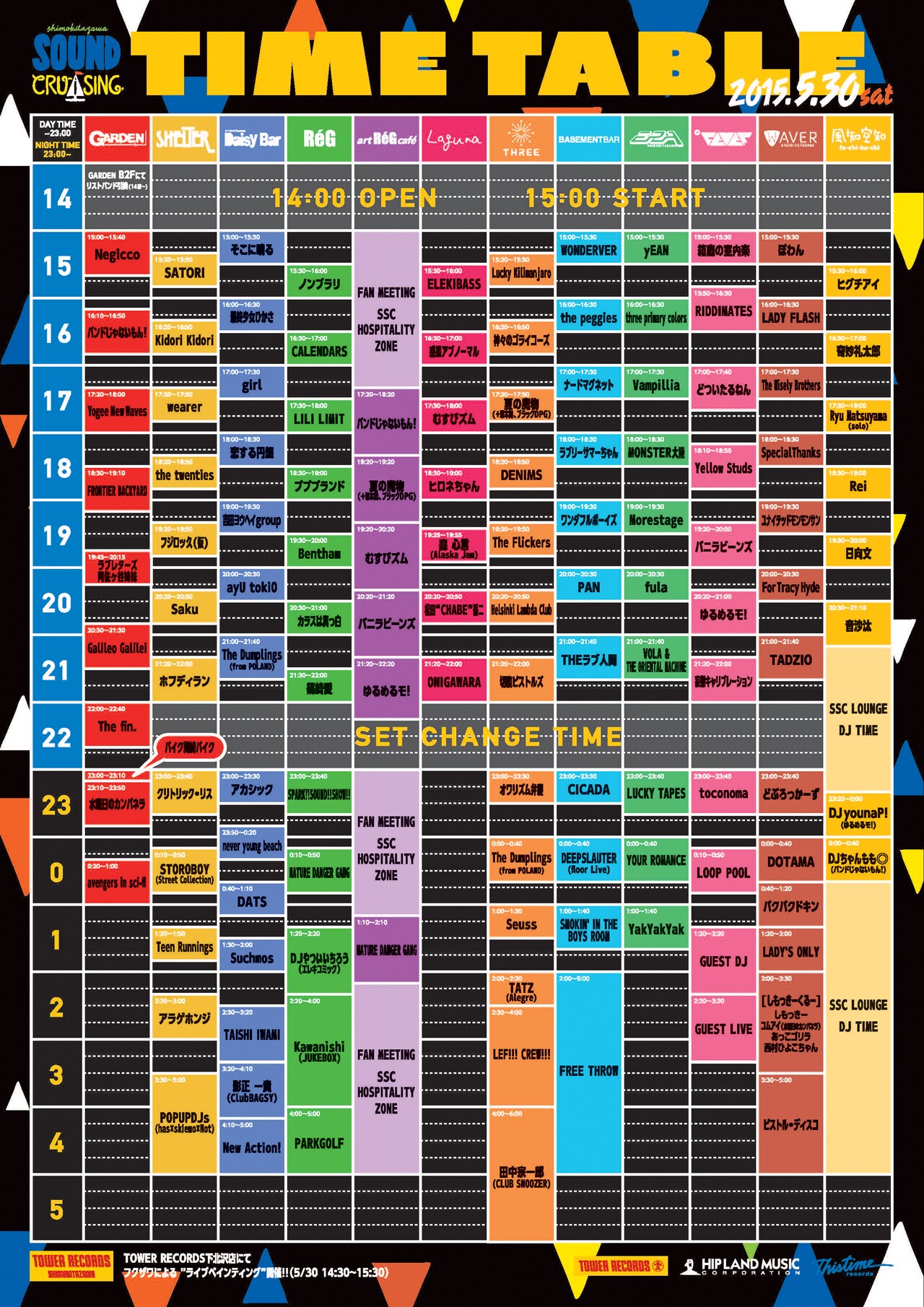 「SSC」タイムテーブル確定&第7弾発表で奇妙、ちゃんもも◎、音沙汰ら追加