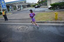 2区を走行中の佐藤綾乃。