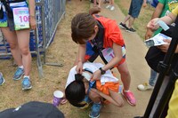 ゴール直後の関根梓。