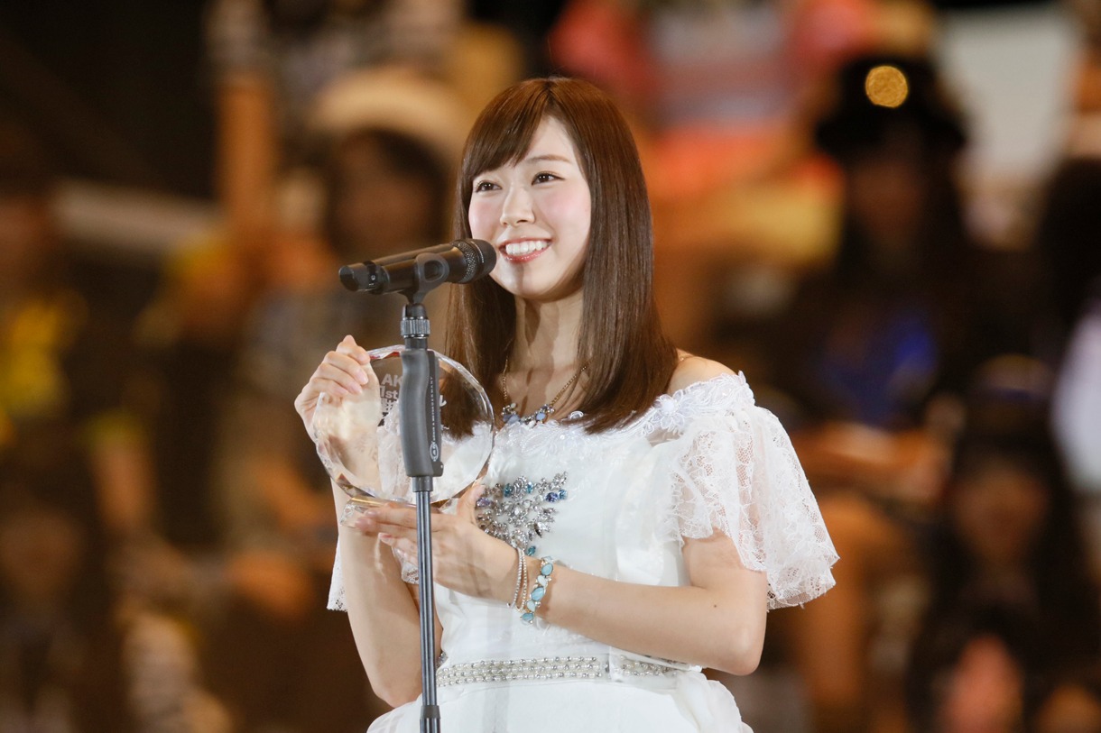 12位を獲得した渡辺美優紀。 (c)AKS
