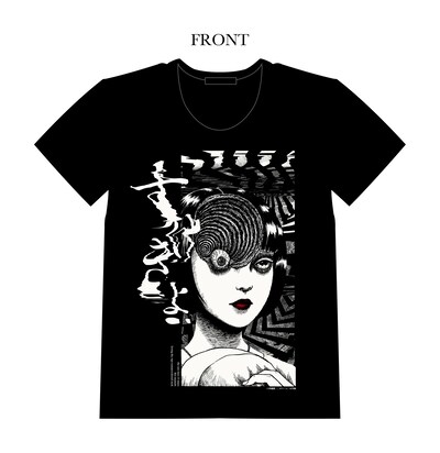 「うずまき」コラボTシャツ表面デザイン