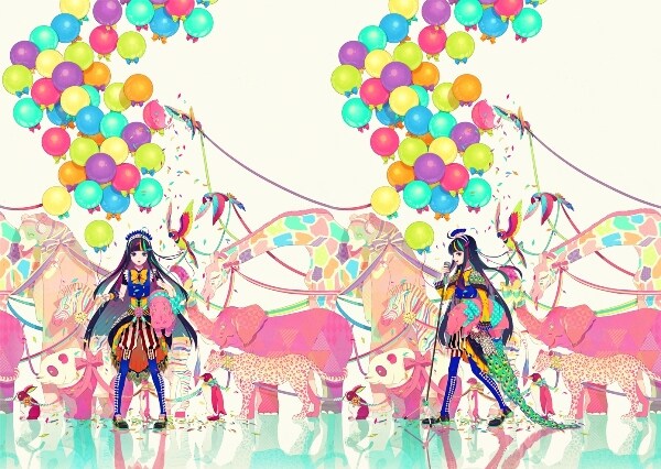 秋赤音による、ろん「ろんかば -J-POP ZOO-」ジャケットイラスト