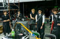 ロッテ「ウェル噛む！プロジェクト」の「ウェル噛む 登場」編CM撮影時の様子。