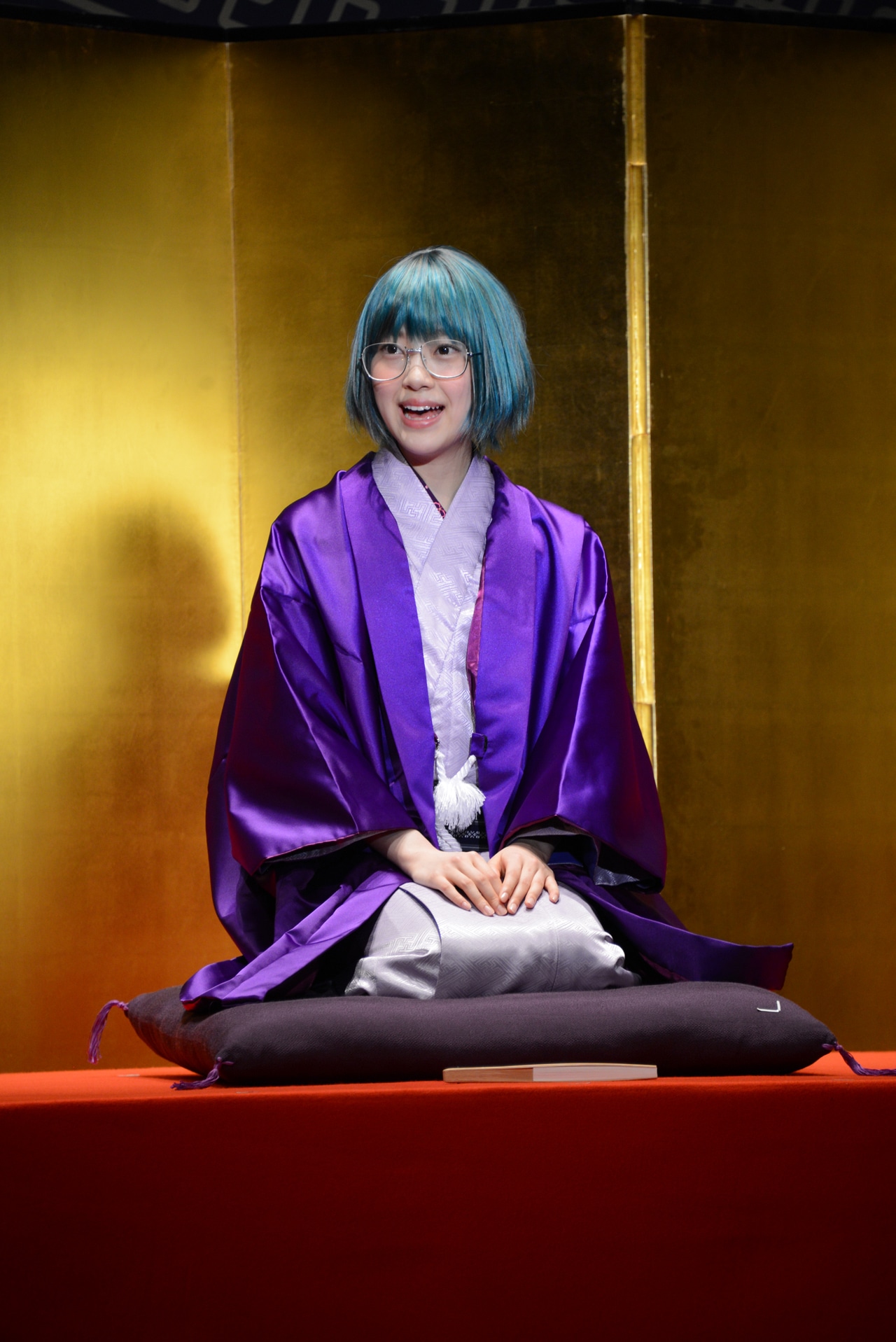 舞台「じょしらく」公開稽古の様子。