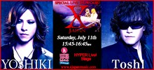 「YOSHIKI x TOSHI from X JAPAN special show case live」バナー