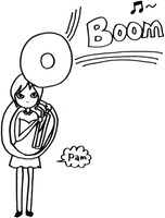 「With Boom Pam」のリリースにあわせて描き下ろされた小島麻由美のイラスト。