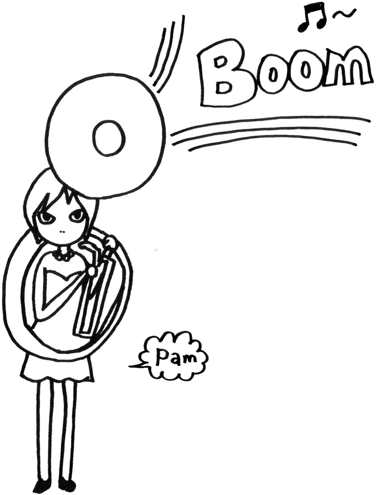 「With Boom Pam」のリリースにあわせて描き下ろされた小島麻由美のイラスト。