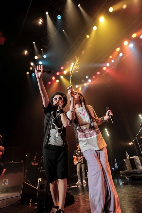 パスピエのアンコールでの「きらきら武士」の様子。（撮影：鳥居洋介）