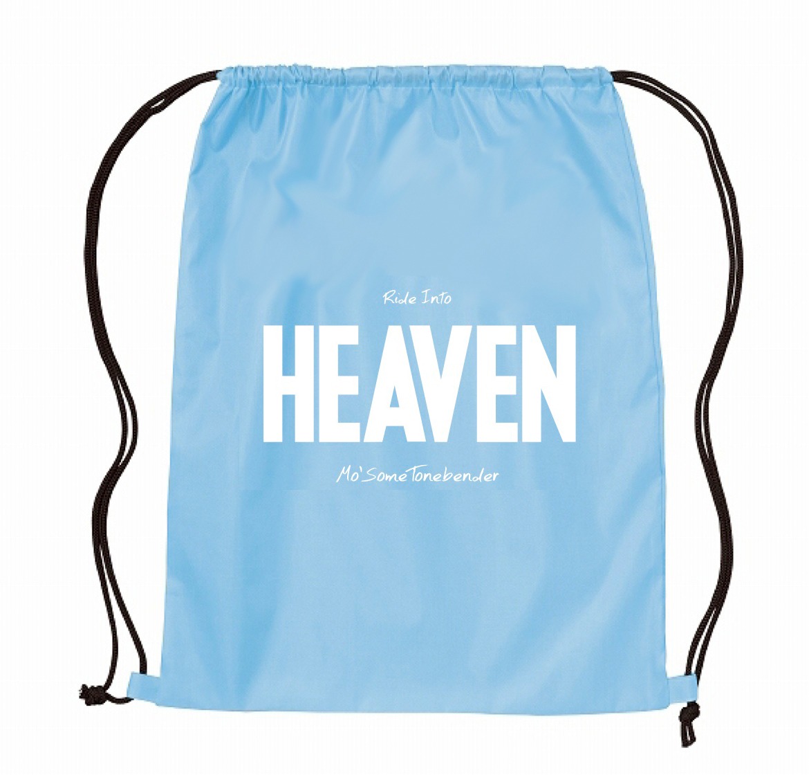 MO'SOME TONEBENDER「Ride into HEAVEN」diskunionにてセットで販売されるナップサックのデザイン。
