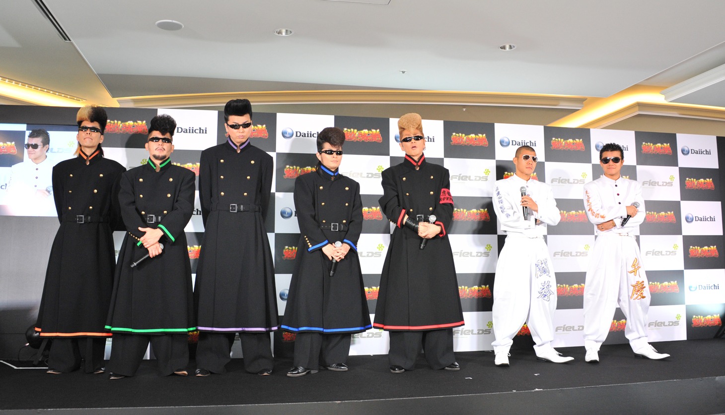 「Daiichi新機種『CR魁!!男塾』プレス発表会」の様子。(c)宮下あきら / 集英社・東映アニメーション (c)Sony Music Artists Inc. (c)イノキ・ゲノム・フェデレーション (c)亀田プロモーション