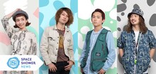 「SPACE SHOWER NEWS」でMCを務める三戸なつめ、Alec（HAPPY）、オカモトレイジ（OKAMOTO'S）、松本健太（WANIMA）。