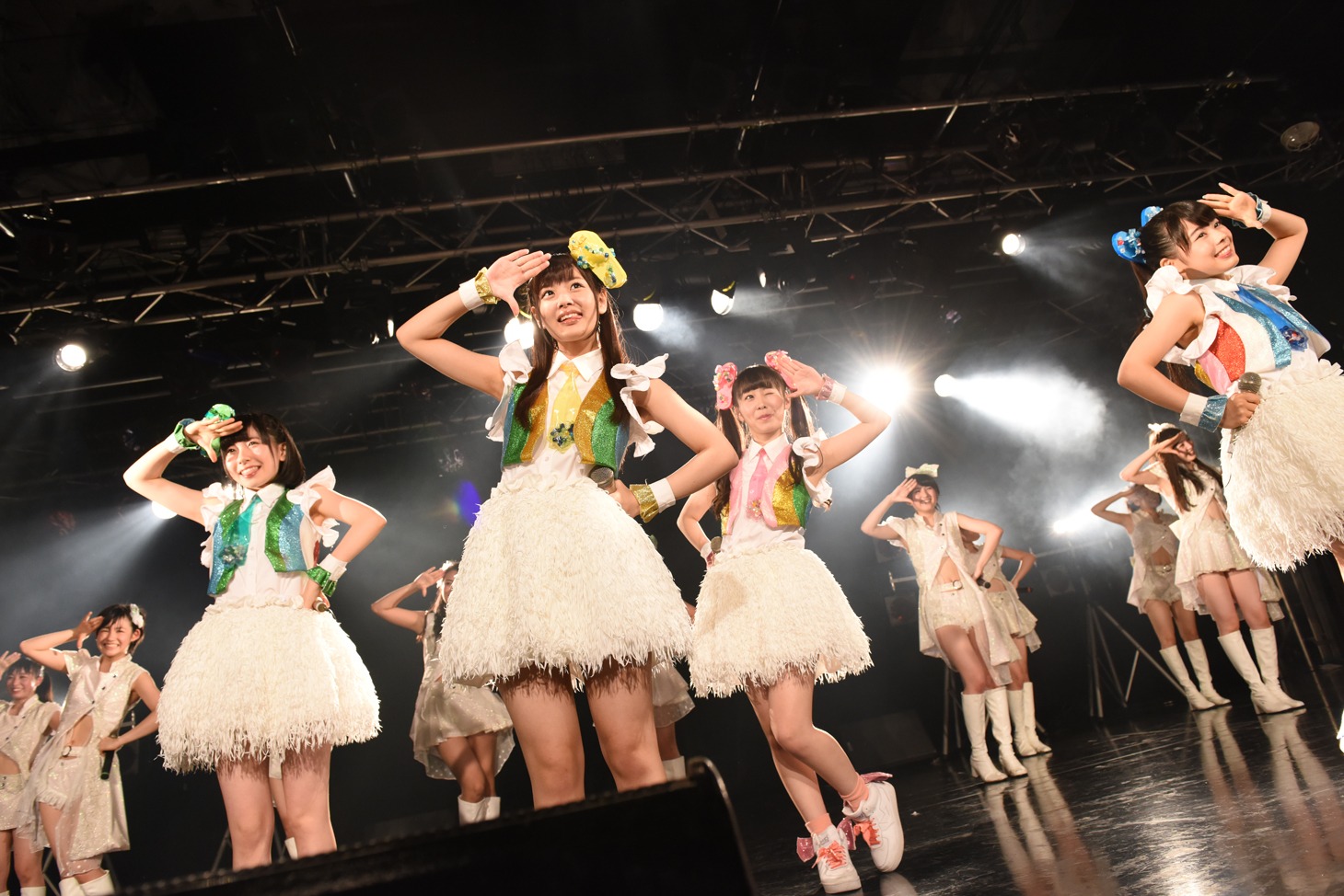 乙女新党、東京パフォーマンスドールによるコラボライブの様子。