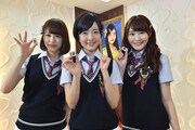左から三田麻央(NMB48)、須藤凜々花(NMB48)、川上礼奈(NMB48)。(写真提供:TBSテレビ)