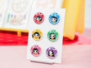 チームしゃちほこ「ゆるしゃち」DVD Vol.6～8の予約者にプレゼントされるしゃちピー缶バッジ6個セット見本。