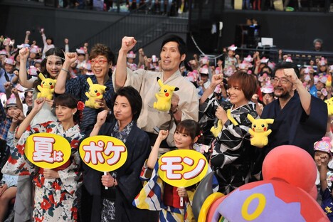 「ポケモン・ザ・ムービーXY『光輪（リング）の超魔神 フーパ』同時上映『ピカチュウとポケモンおんがくたい』」完成披露試写会の様子。