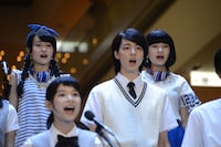 「表参道高校合唱部！」制作発表会の様子。