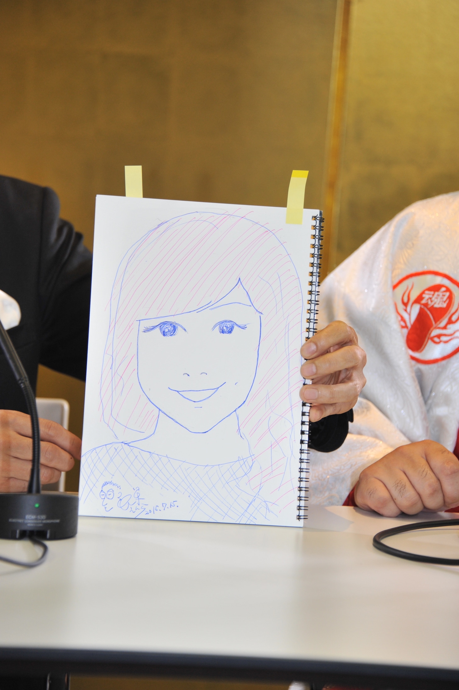 バイト君自らが描いた、新妻「まきさん」の似顔絵。