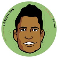 「GOSPE☆RATS ～ぺラッII～」初回生産限定盤に付属する酒井雄二のイラストうちわ。