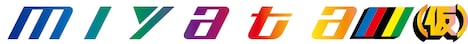 アップアップガールズ（仮）×ミヤタサイクルのコラボロゴ「miyata（仮）」。
