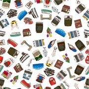 古川太一が手がけた「BEATRAM MUSIC FESTIVAL 2015」イラストのテキスタイル。