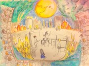 蟻（Vo）が描いたワンマンライブ「月下の音楽祭」のイメージボード。