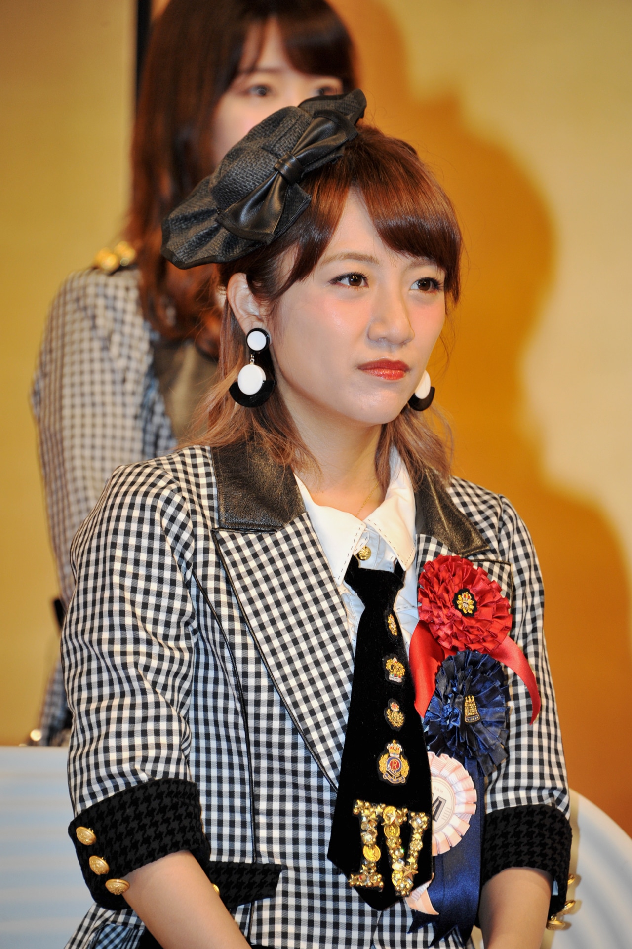 高橋みなみ。写真はNHK連続テレビ小説「あさが来た」主題歌発表会の様子。