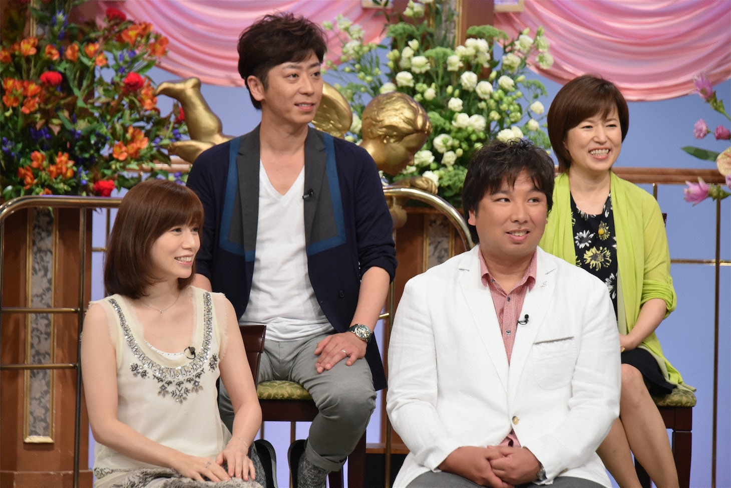 前列左から柴田淳、里崎智也、後列左から後藤輝基、磯野貴理子。(c)日本テレビ