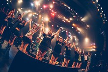 8月28日に行われた「ひめキュン祭 ～ 大江戸アイドロール！SPECIAL 其の参」でのひめキュンフルーツ缶のステージ。（撮影：西槙太一）