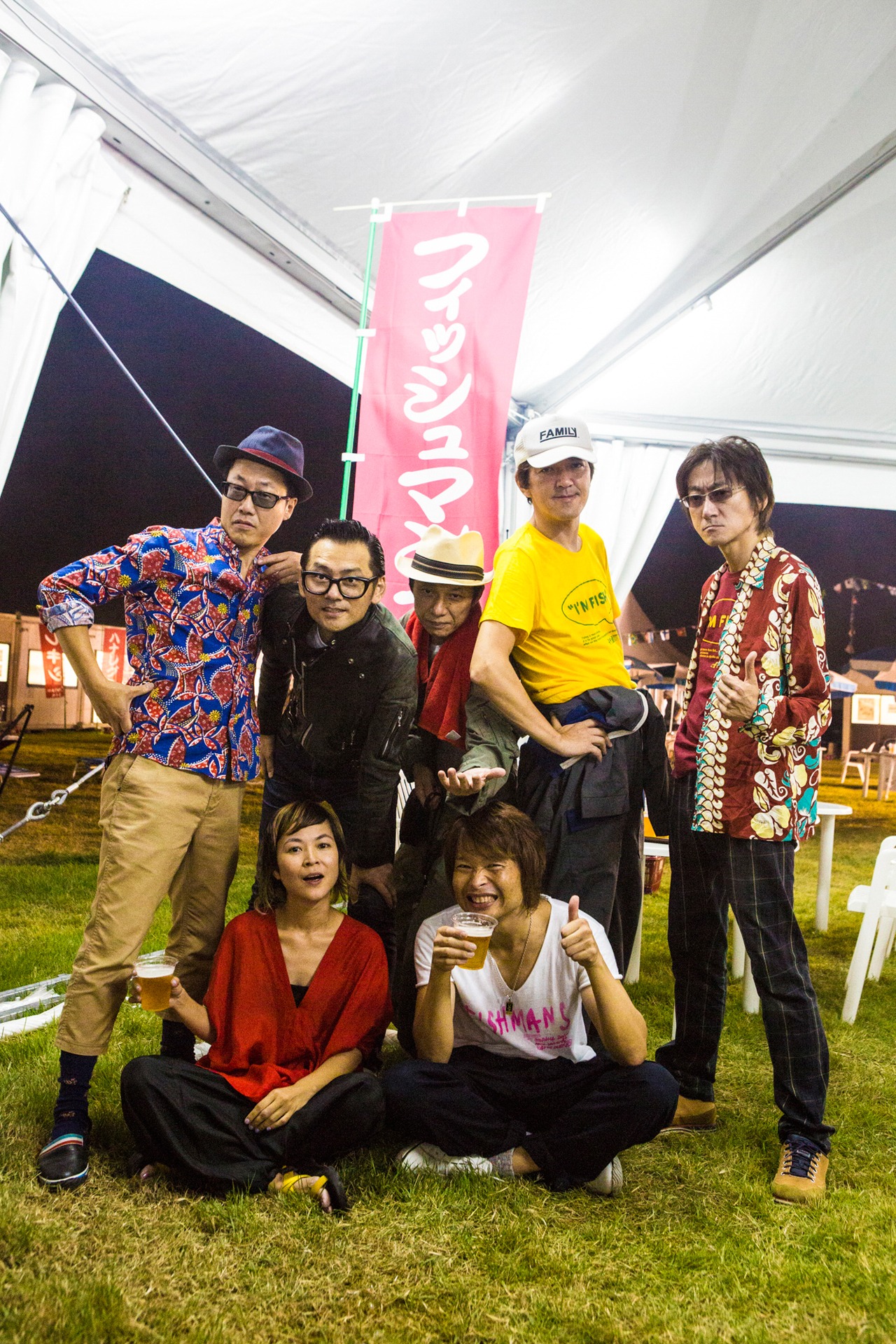 「OTODAMA'15～音泉魂～」でのフィッシュマンズ出演メンバー。（撮影：渡邉一生）