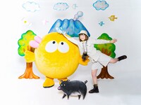 DJみそしるとMCごはんとKTS鹿児島テレビのゆるキャラ“ぽよ”