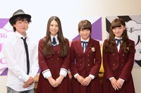 左からバッドボーイズの清人と乃木坂46の相楽伊織、秋元真夏、中田花奈。