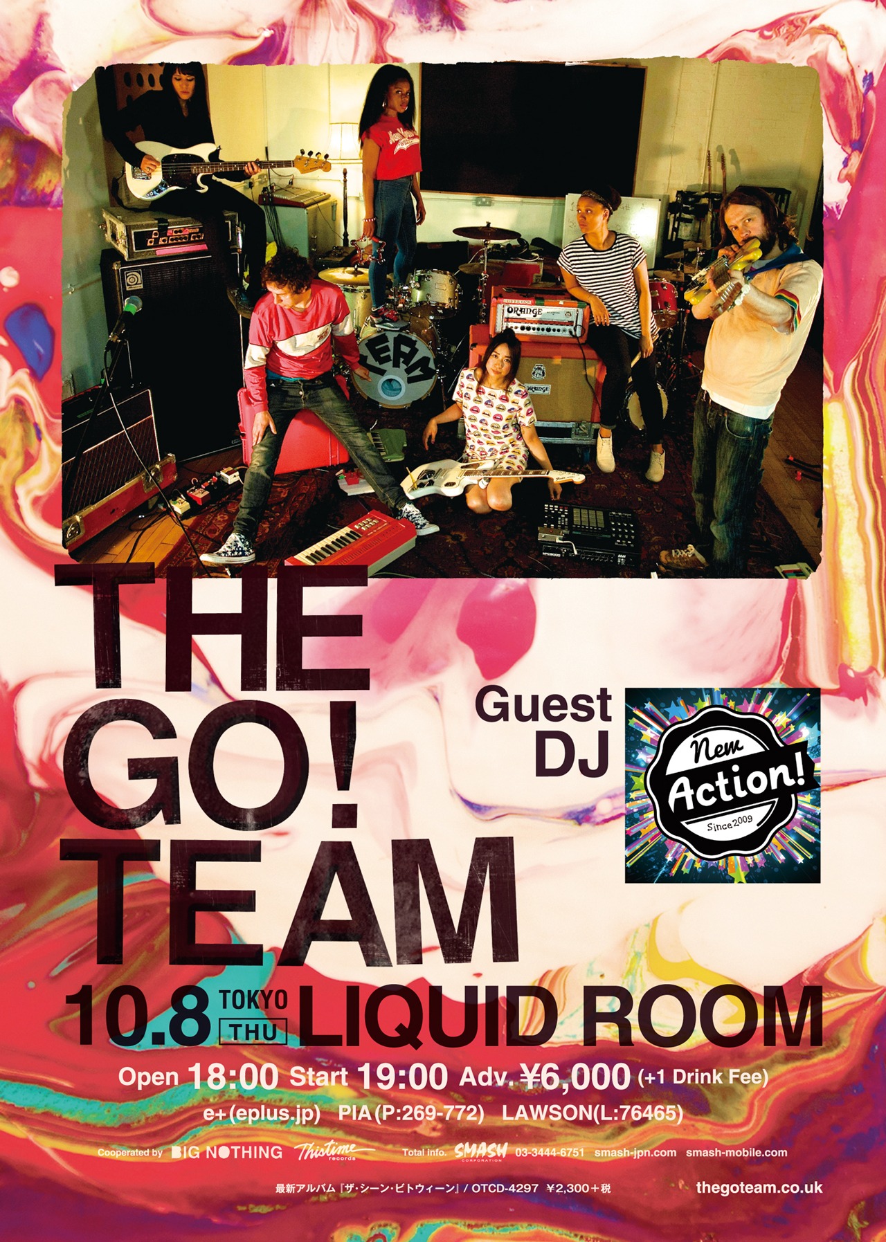 The Go! Team来日公演のフライヤー。