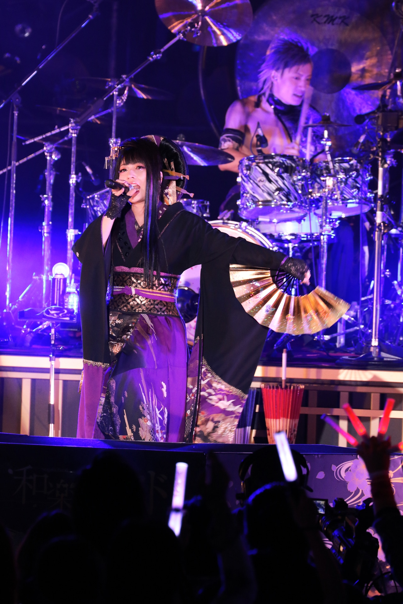 和楽器バンド「和楽器バンド 1st JAPAN Tour 2015」東京・日比谷野外大音楽堂公演の様子。（写真提供：エイベックス・ミュージック・クリエイティヴ）