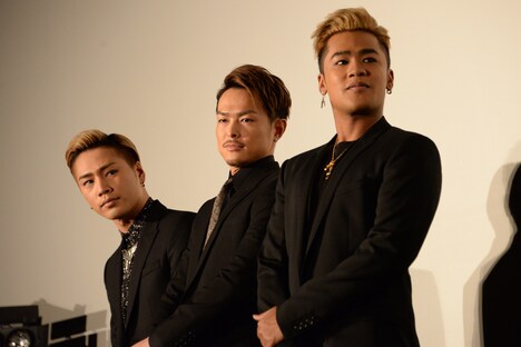 左から登坂広臣（三代目 J Soul Brothers from EXILE TRIBE）、今市隆二（三代目 J Soul Brothers from EXILE TRIBE）、ELLY（三代目 J Soul Brothers from EXILE TRIBE）。