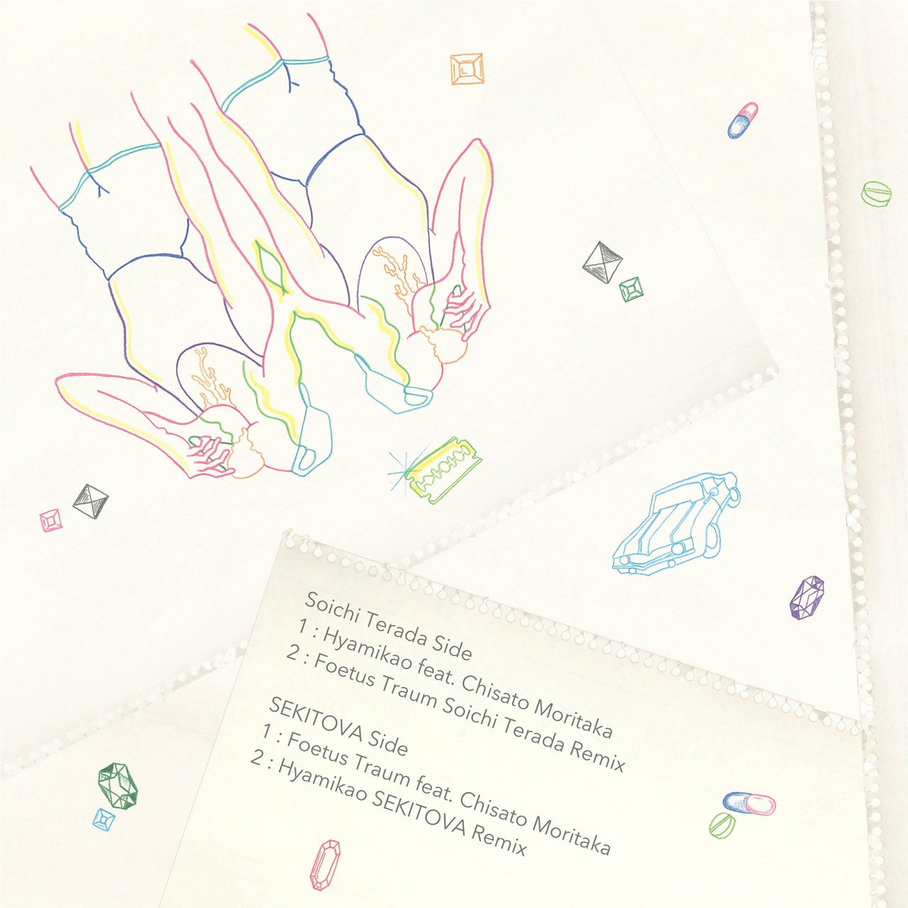 寺田創一 / SEKITOVA「百見顔（Hyamikao） / Foetus Traum」ジャケット裏面