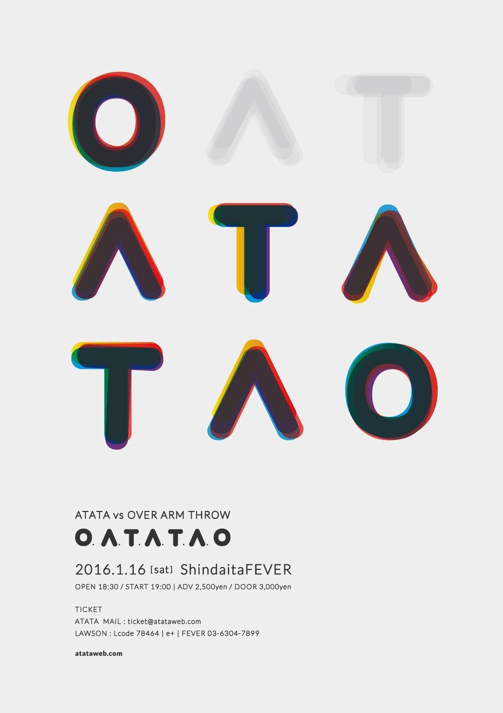 「-ATATA vs OVER ARM THROW- [O.A.T.A.T.A.O]」フライヤー