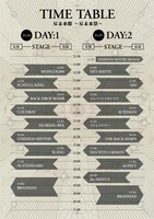 人気画像5位は「BRAHMAN『尽未来祭』追加アーティスト＆タイムテーブル発表」より、「尽未来際 ～尽未来祭～」タイムテーブル。