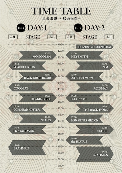 「尽未来際 ～尽未来祭～」タイムテーブル