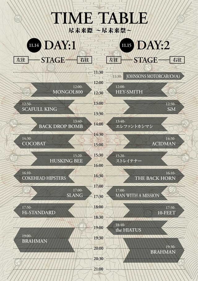 「尽未来際 ～尽未来祭～」タイムテーブル