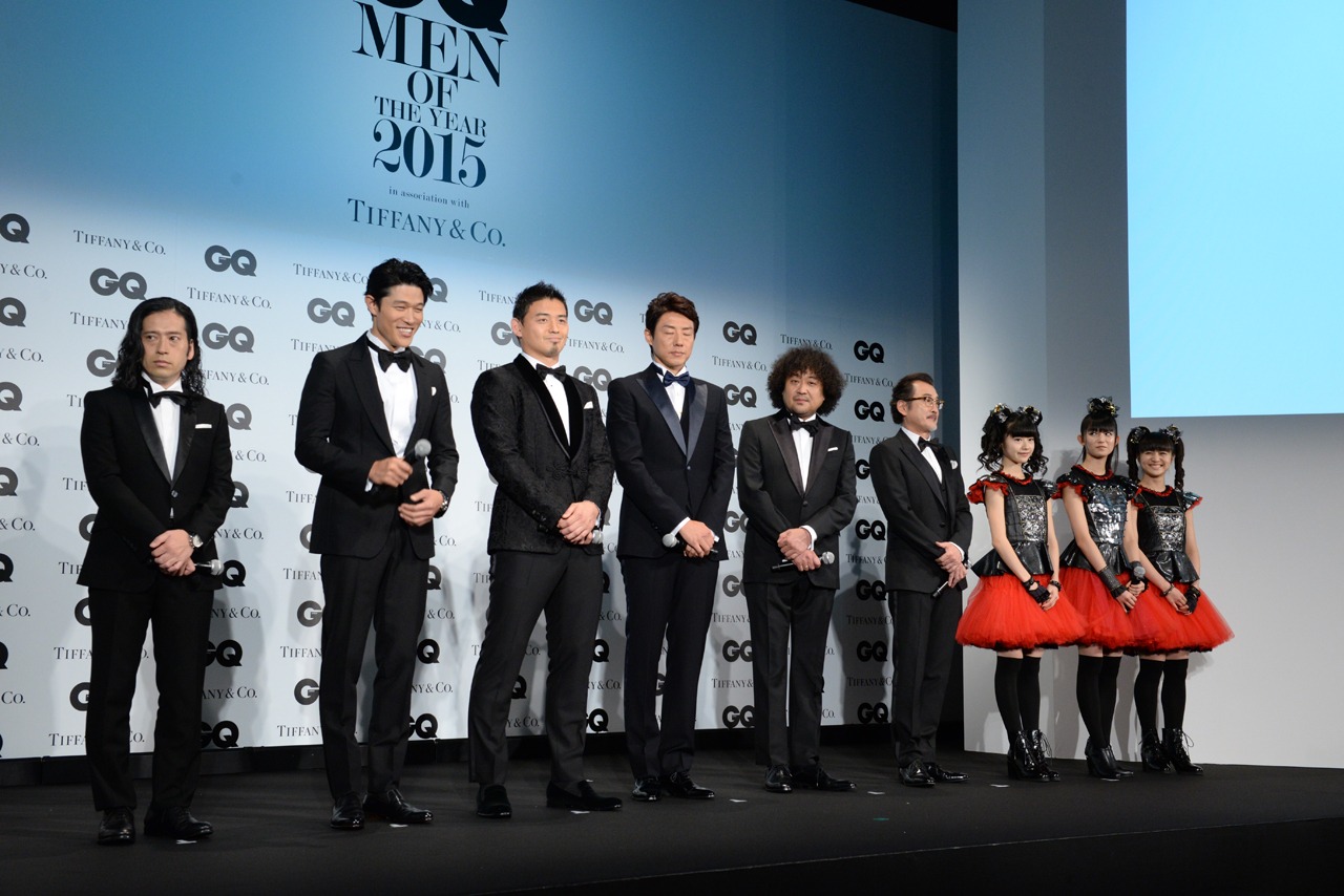 「GQ Men of the Year 2015」授賞式の登壇者。