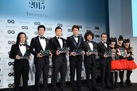 「GQ Men of the Year 2015」授賞式の登壇者。