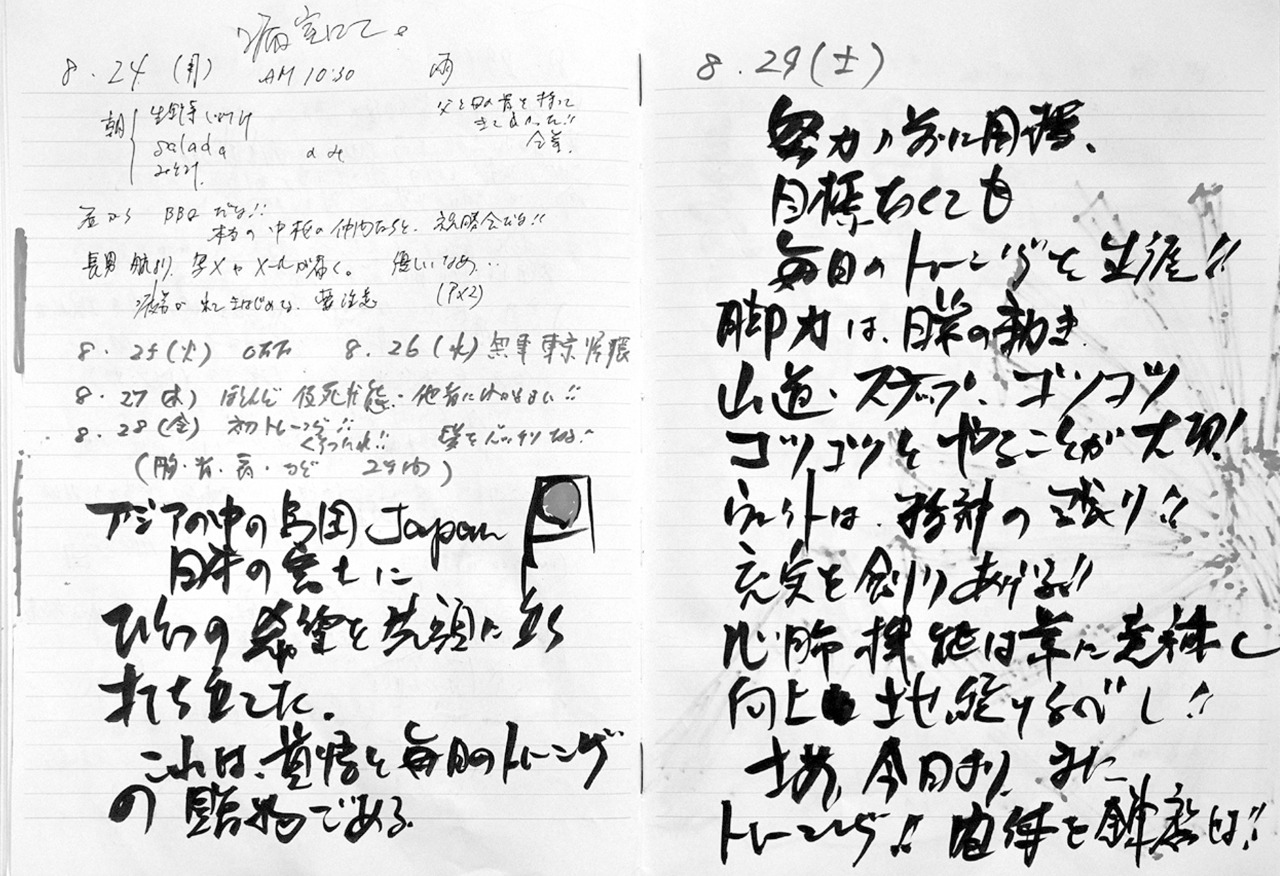 「長渕剛日記」の一部。