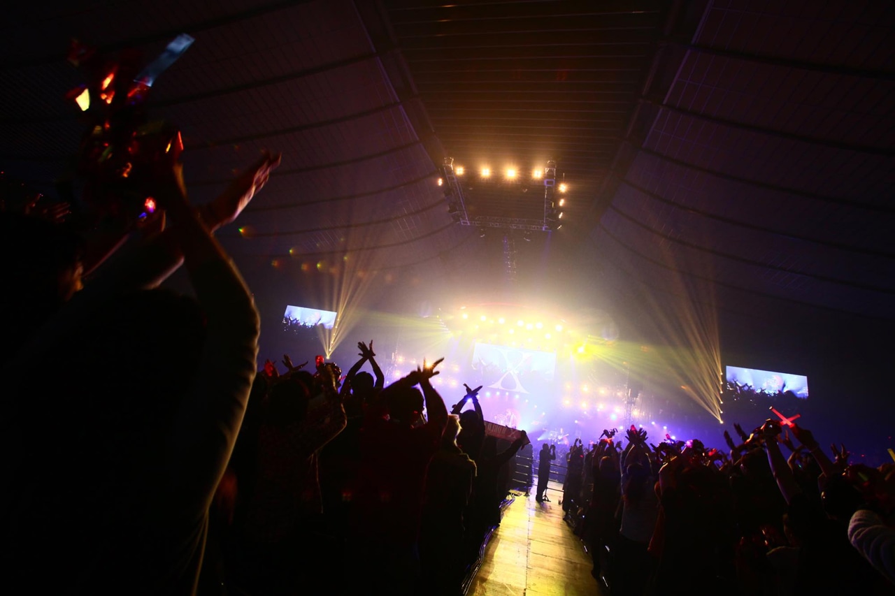 X  JAPANのライブの様子。 (c)テレビ朝日ドリームフェスティバル2015