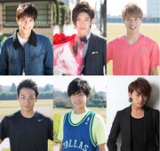（上段左から時計回りに）水野勝、田村侑久、辻本達規、小林豊、吉原雅斗、田中俊介。(c)2016「白鳥麗子でございます!」製作委員会