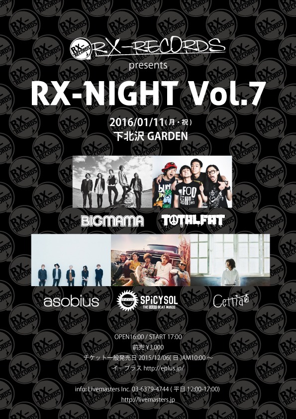 「RX-RECORDS Presents RX-NIGHT Vol.7」フライヤー