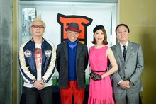 左から箭内道彦、谷村新司、野宮真貴、大西賢治渋谷区商店会連合会会長。